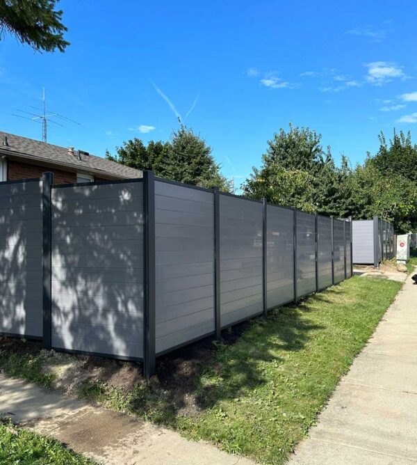 Horizontal-Chai-Grey-Vinyl-Fence-Vinyl-Fence-Toronto
