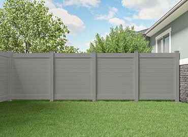 Horizontal Vinyl Fence Panels-Horizontal PVC Fence Installed in Nobleton