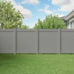 Horizontal Tan Vinyl Fence Panels-Vinyl Fence-Vinyl Privacy Fence Installed in Oshawa