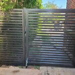 Semi Privacy Aluminum Fence Panels-Horizontal Aluminum Fence Panels installed in Toronto