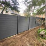 Composite Fence Full Privacy- Dark grey Composite Fence-Composite Privacy Fence -Woodgrain Composite Fence installed in Toronto