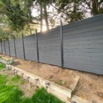 Composite Fence Privacy fence- Dark grey Composite Fence-Composite Privacy Fence -Woodgrain Composite Fence installed in Toronto