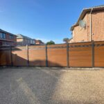 Composite Fence-Woodgrain Composite Fence with Latice Installed in Brampton