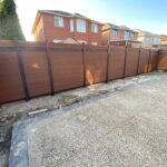 Composite Fence-Woodgrain Privacy Composite Fence with Latice Installed in Brampton