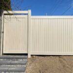 Vinyl Fence and Vinyl Fence Gate- Tan Vinyl Privacy Fence-Pvc Fence-Plastic Fence installed in Toronto