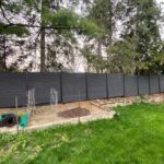 Woodgrain Composite Fence- Dark grey Composite Fence-Composite Privacy Fence -Woodgrain Composite Fence installed in Toronto