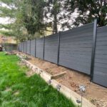 Woodgrain Privacy Composite Fence- Dark grey Composite Fence-Composite Privacy Fence -Woodgrain Composite Fence installed in Toronto